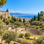 Roman archaeological ruins and historic olive grove in the Cimiez neighbourhood of Nice, French Riviera.