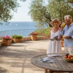 Couple reviewing Côte d'Azur property