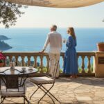 Couple on Côte d'Azur villa terrace