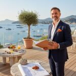 Manager on luxury Côte d'Azur villa balcony