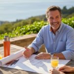 Architect examining custom home design blueprints