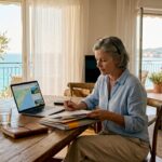 Agent reviewing Riviera property documents