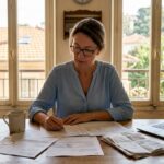 Investor reviewing French property tax documents