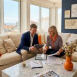 Relaxed couple reviews luxury property in Lisbon