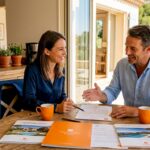 Buyer and agent reviewing property contract