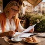 Person reviewing property purchase documents at home desk