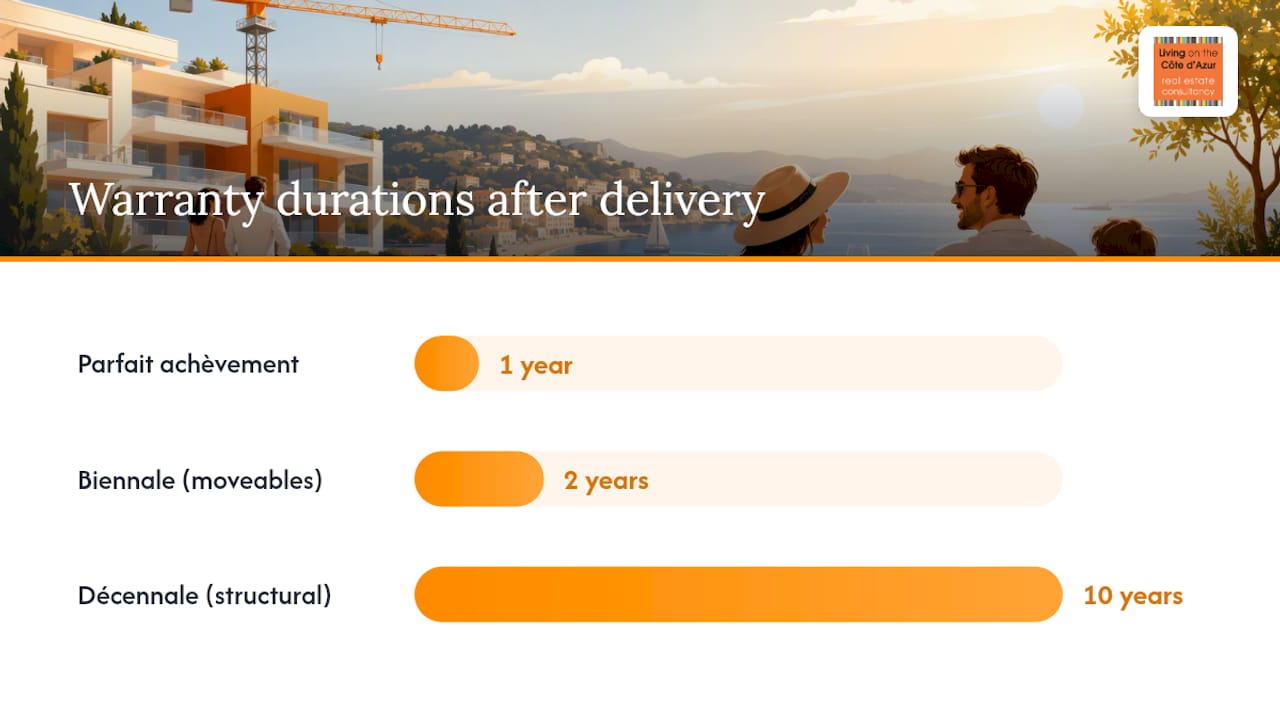 French VEFA warranty periods comparison